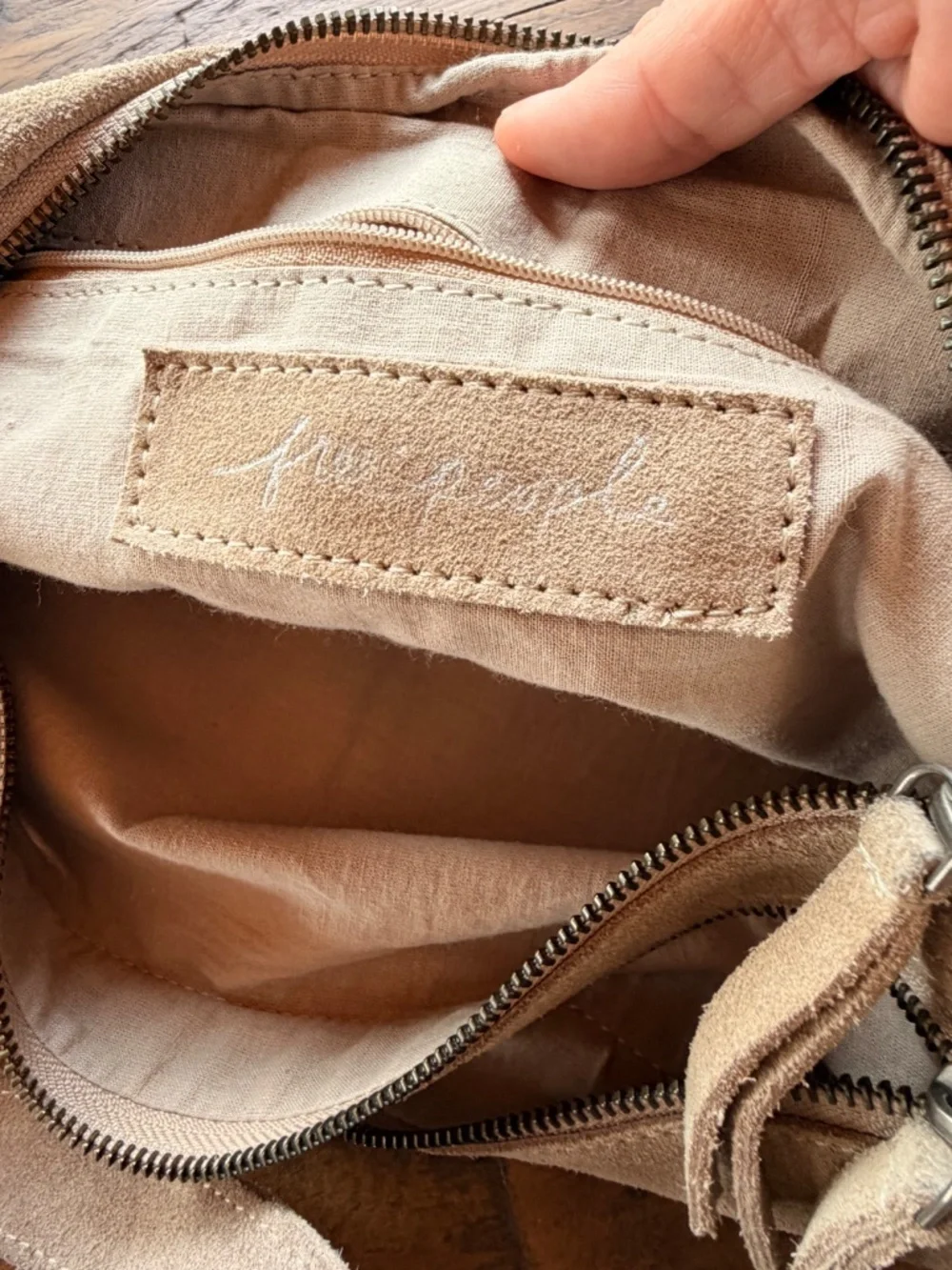 Free People Samara Suede Sling Bag Rock Salt Neutral Crossbody Belt Bag - Picture 9 of 10